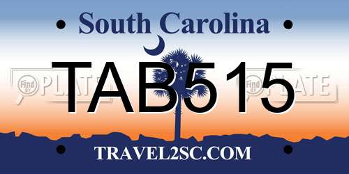 TAB515 South Carolina License Plate