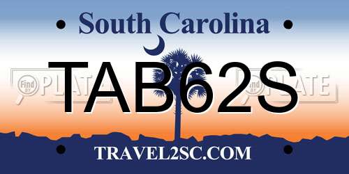 TAB62S South Carolina License Plate