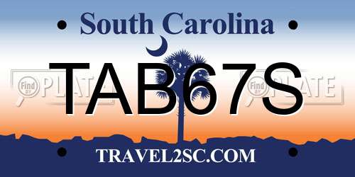 TAB67S South Carolina License Plate