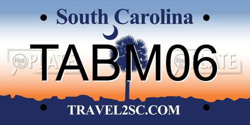 TABM06 South Carolina License Plate