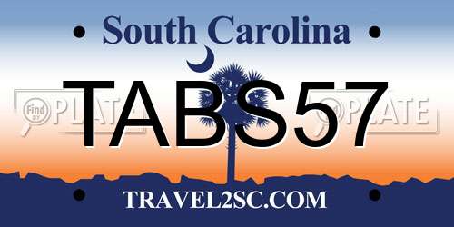 TABS57 South Carolina License Plate