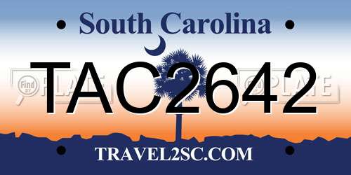 TAC2642 South Carolina License Plate