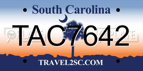 TAC7642 South Carolina License Plate