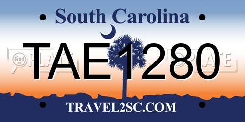 TAE1280 South Carolina License Plate