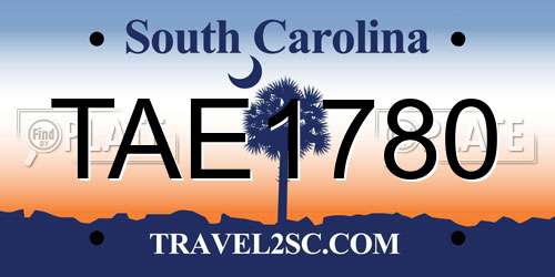 TAE1780 South Carolina License Plate