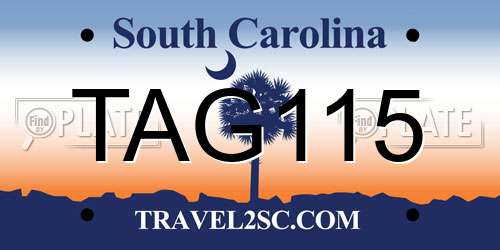 TAG115 South Carolina License Plate
