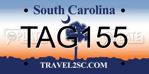 TAG155 South Carolina License Plate