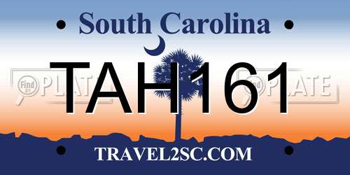 TAH161 South Carolina License Plate