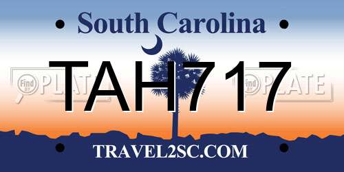 TAH717 South Carolina License Plate