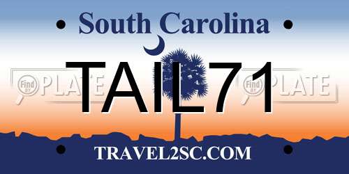 TAIL71 South Carolina License Plate