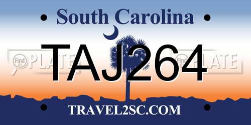 TAJ264 South Carolina License Plate