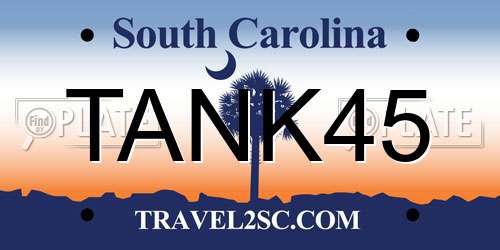 TANK45 South Carolina License Plate