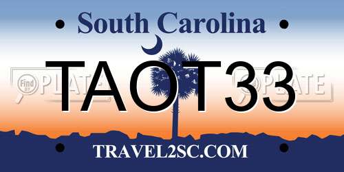 TAOT33 South Carolina License Plate