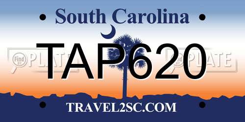 TAP620 South Carolina License Plate