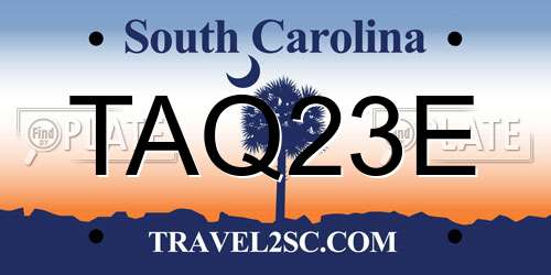 TAQ23E South Carolina License Plate