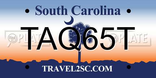 TAQ65T South Carolina License Plate