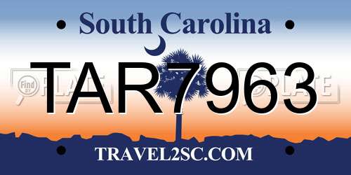 TAR7963 South Carolina License Plate