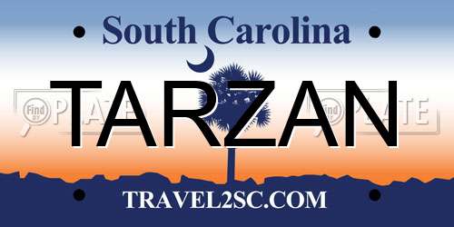 TARZAN South Carolina License Plate