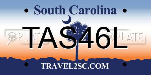 TAS46L South Carolina License Plate