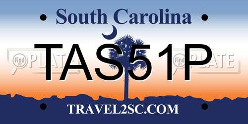 TAS51P South Carolina License Plate