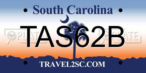 TAS62B South Carolina License Plate
