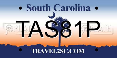 TAS81P South Carolina License Plate