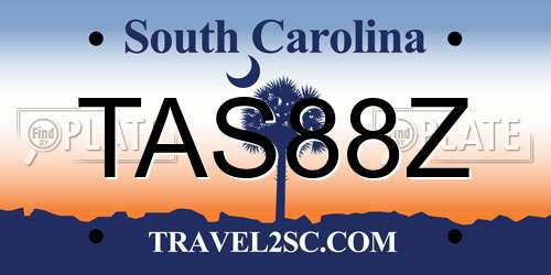 TAS88Z South Carolina License Plate