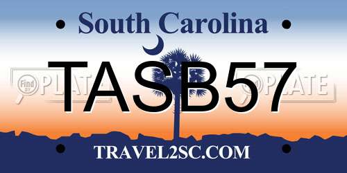 TASB57 South Carolina License Plate
