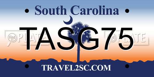TASG75 South Carolina License Plate