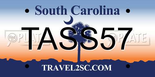 TASS57 South Carolina License Plate