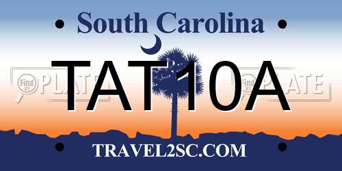 TAT10A South Carolina License Plate