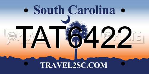 TAT6422 South Carolina License Plate