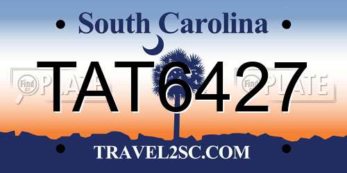 TAT6427 South Carolina License Plate