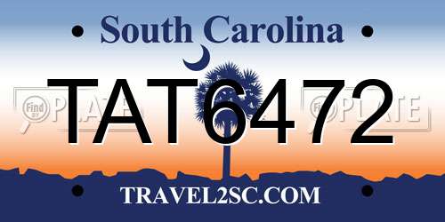 TAT6472 South Carolina License Plate