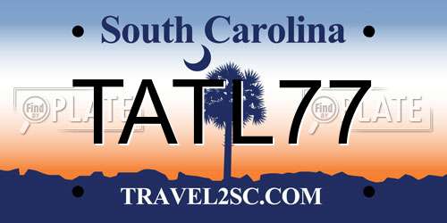 TATL77 South Carolina License Plate