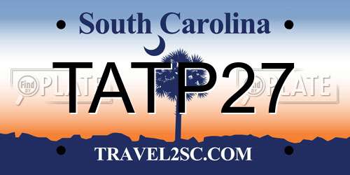 TATP27 South Carolina License Plate