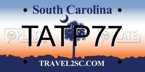 TATP77 South Carolina License Plate
