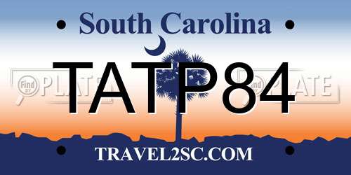 TATP84 South Carolina License Plate