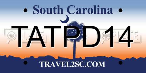 TATPD14 South Carolina License Plate