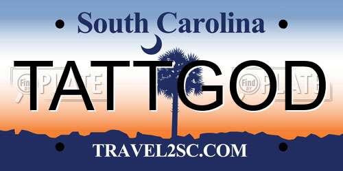 TATTGOD South Carolina License Plate