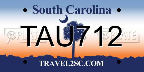 TAU712 South Carolina License Plate
