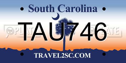 TAU746 South Carolina License Plate