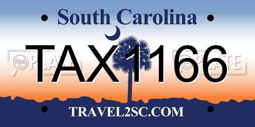 TAX1166 South Carolina License Plate