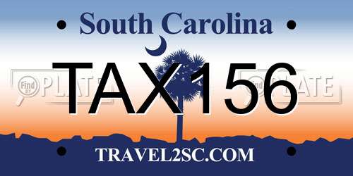 TAX156 South Carolina License Plate