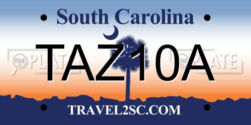 TAZ10A South Carolina License Plate