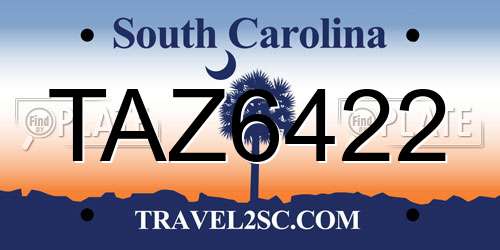 TAZ6422 South Carolina License Plate