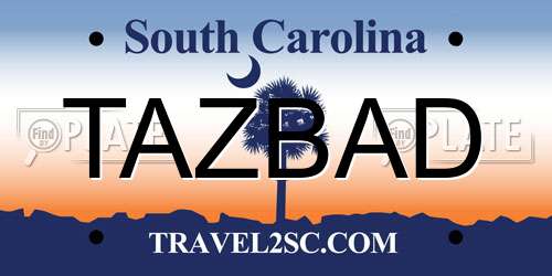 TAZBAD South Carolina License Plate