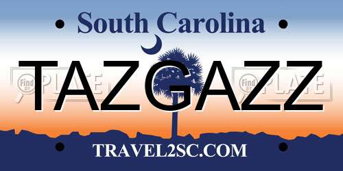 TAZGAZZ South Carolina License Plate