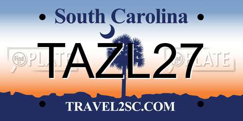 TAZL27 South Carolina License Plate
