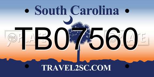 TB07560 South Carolina License Plate